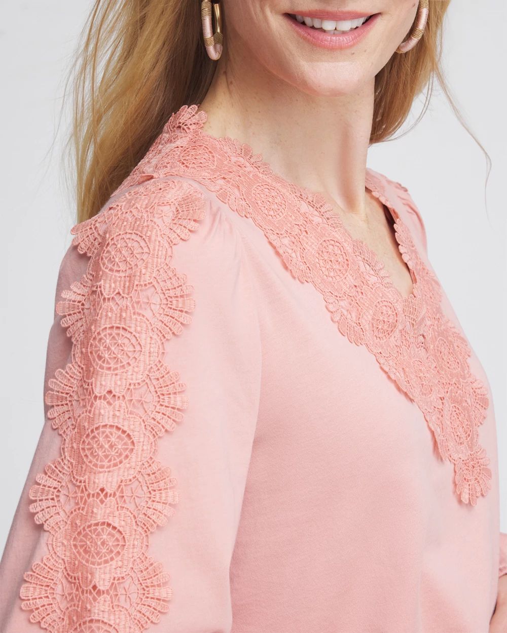 Scalloped-Lace Pima Top | Chico's Scalloped-Lace Pima Top | Chico's